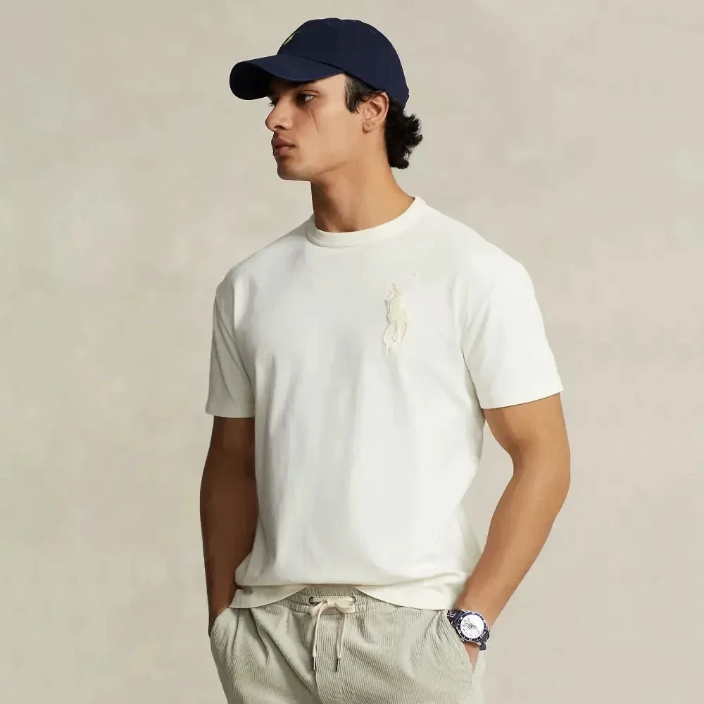 P130 Style No.: RL010】Ralph Lauren/Ralph Lauren 25ss simultaneously launches one-color horse embroidery round neck short sleeves